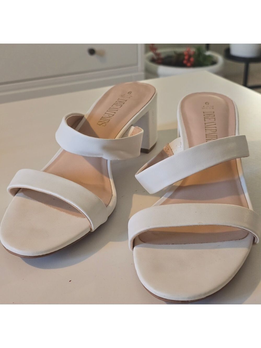 Dream Pairs White Heeled Sandals